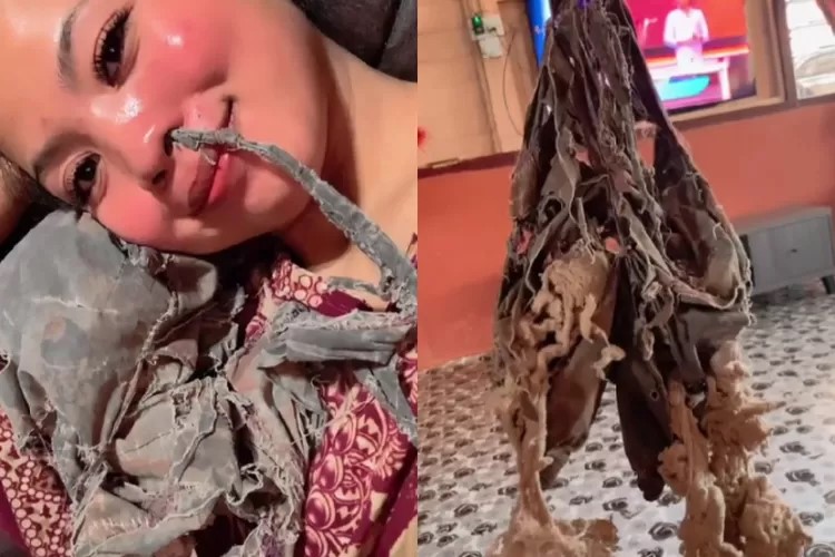 Wanita ini perlihatkan momen-momen dirinya terlihat bahagia dengan mengendus benda kesayangannya. (Kolase/Tangkap layar Tiktok @ innnnnn_tan)