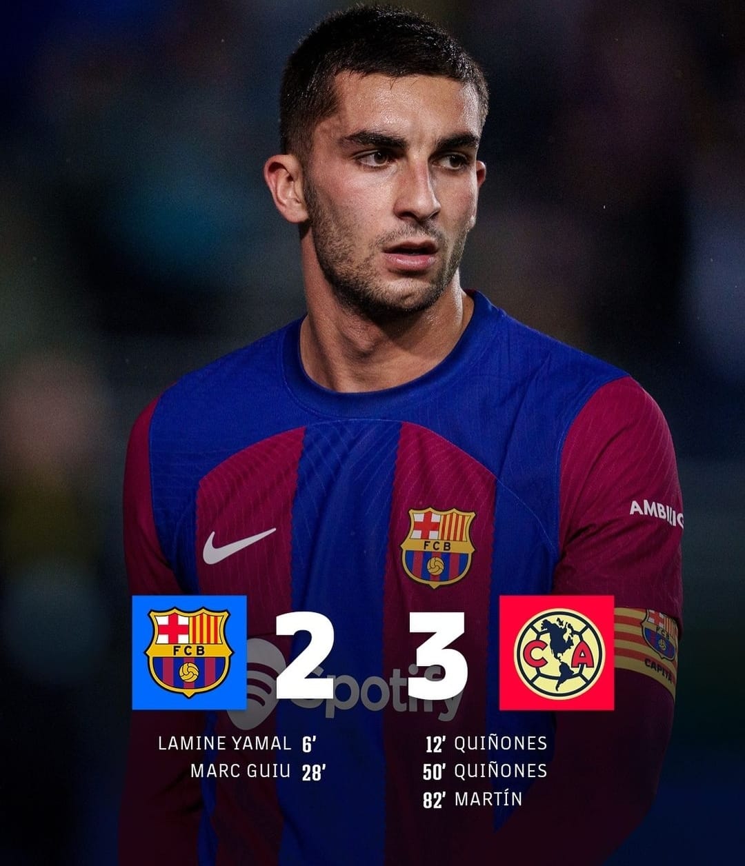 Barcelona telan kekalahan dalam laga uji coba dari CF America dengan skor 2-3 (fcbarcelona)