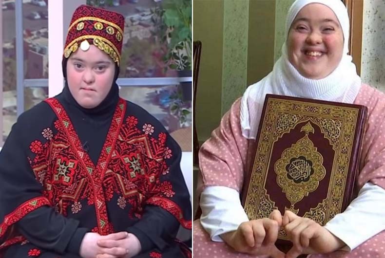 potret Rawwan Dweik, Seorang Hafidzah pengidap Down Syndrome (Foto : ummid.com )