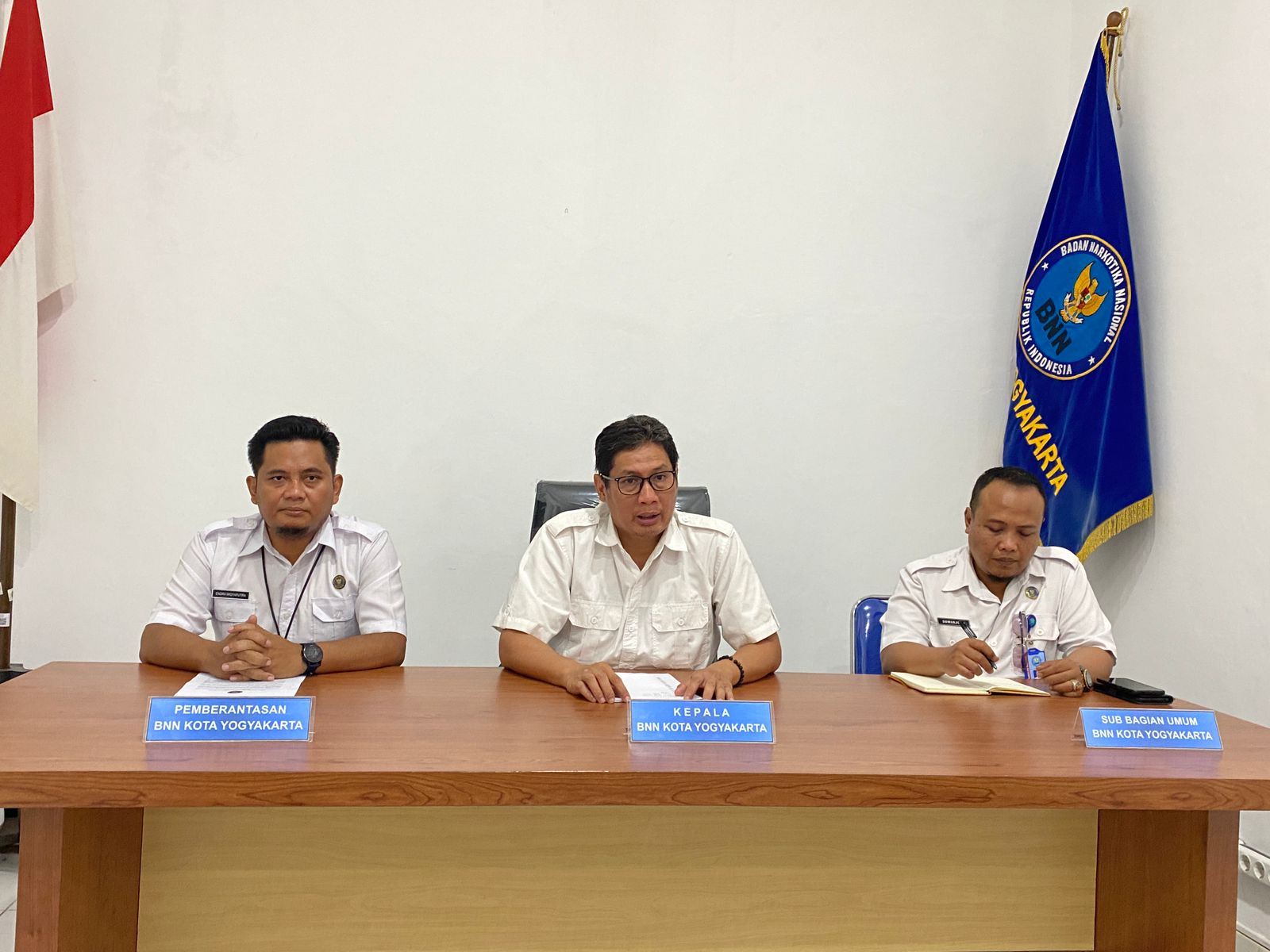 Foto : Suasana Jumpa Pers di Kantor BNNK Jogjakarta, Rabu (27/12/2023). Agung Dwi Prakoso / Radar Jogja