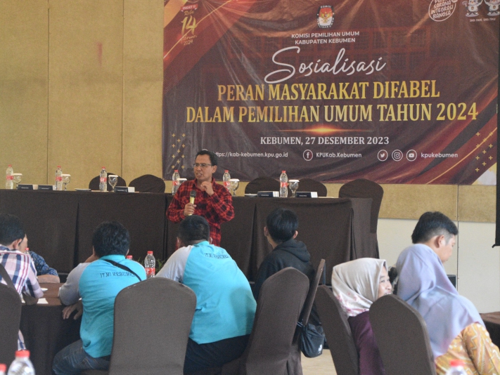 PERLAKUAN SAMA : KPU Kebumen menggelar sosialisasi partisipasi pemilih menyasar kelompok disabilitas. (ISTIMEWA)