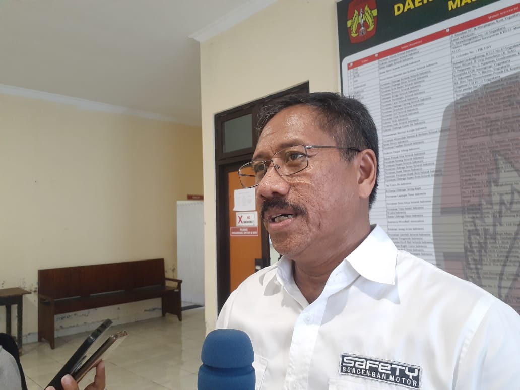 Keterangan Ketua Umum KONI DIJ Djoko Pekik Irianto - Foto Rizky Wahyu / Radar Jogja
