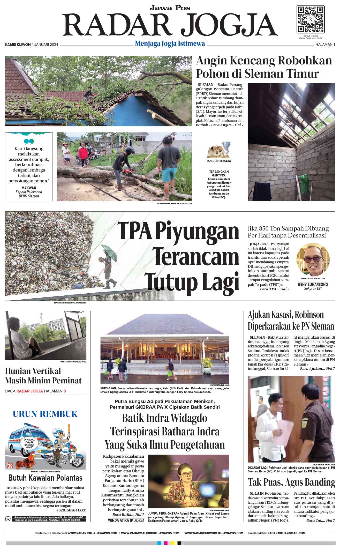 Jawa Pos Radar Jogaj edisi Kamis 4 Januari 2024