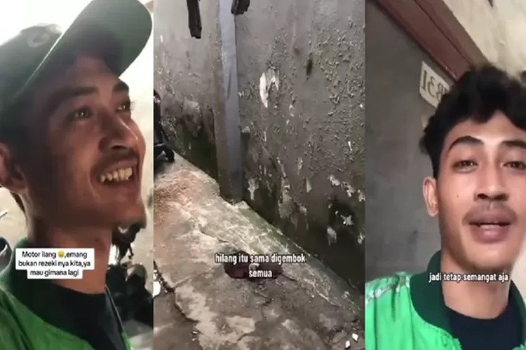 Driver ojol motornya hilang digondol maling (Instagram @sedangrame)