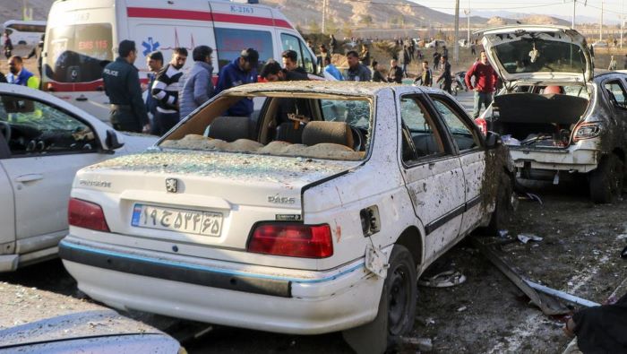 dampak ledakan bom di Iran (Tasnim News via AP)