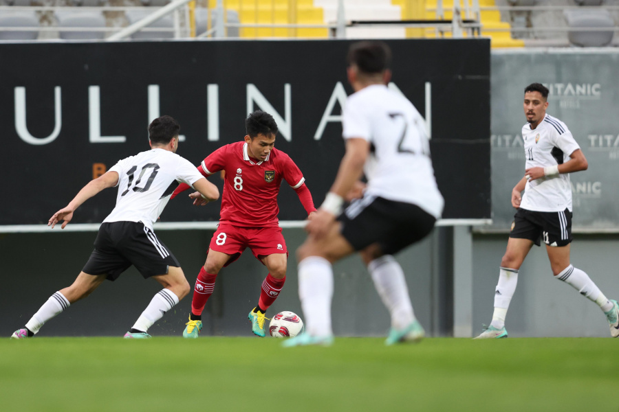 GOCEK: Witan Sulaeman rotasi ke Full Back kanan saat menghadapi Libya di laga uji coba (PSSI)