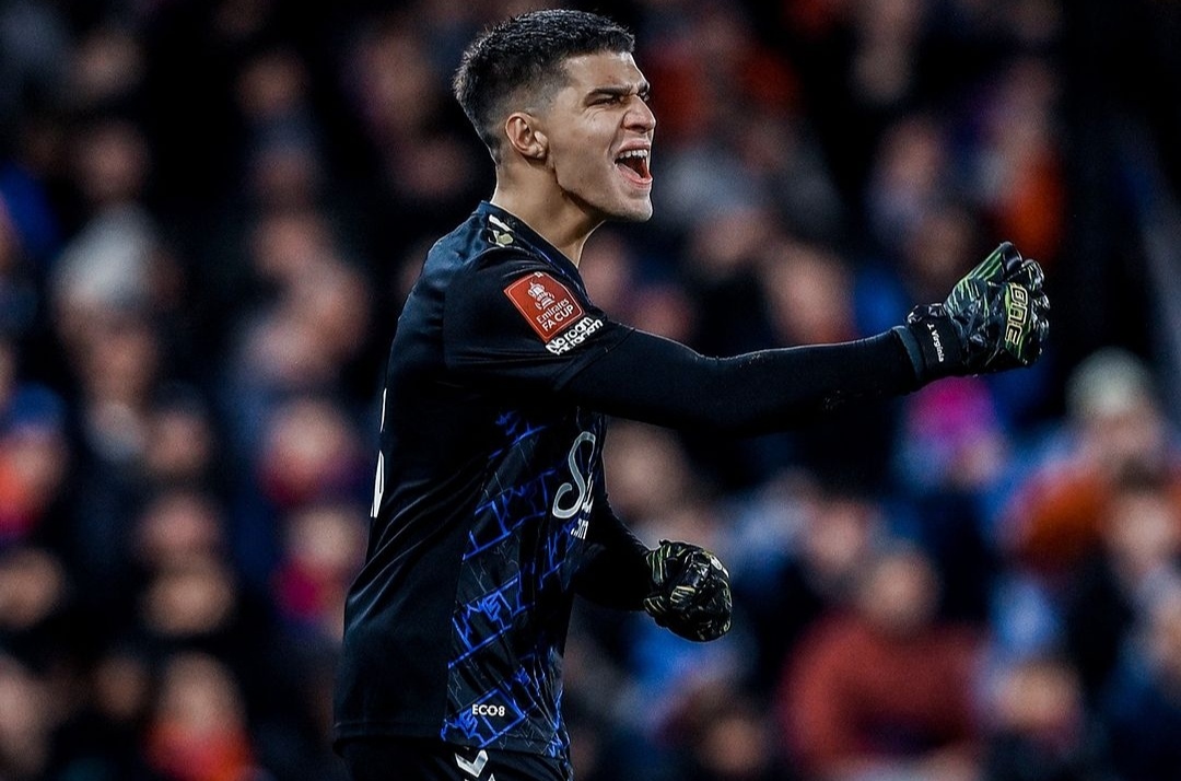 AMAN: Joao Virginia cipatakan cleansheet dibawah mistar gawang Everton menghadaoi Crystal Palace (ig everton)