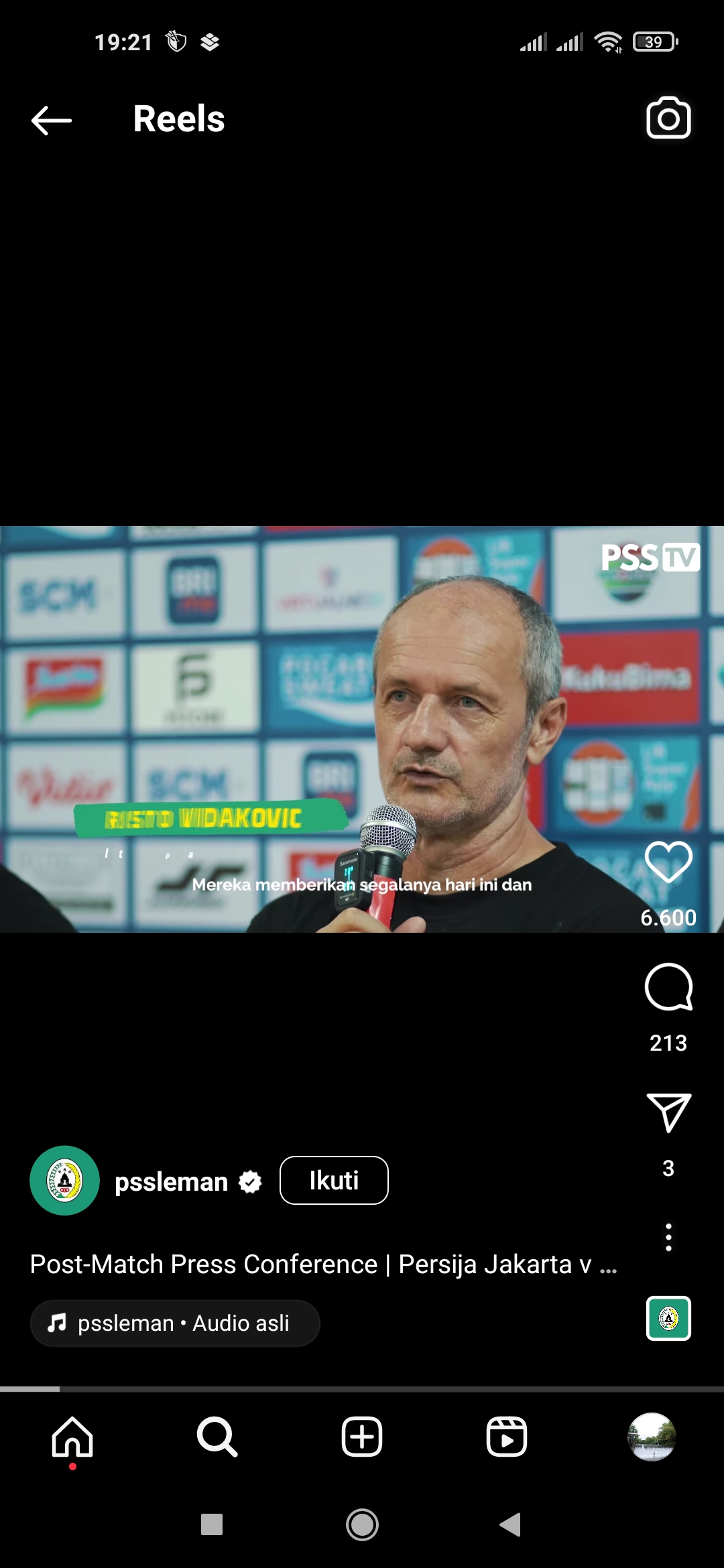 WIN: Pelatih kepala PSS Risto Vidakovic. (Tangkapan Layar PSS)