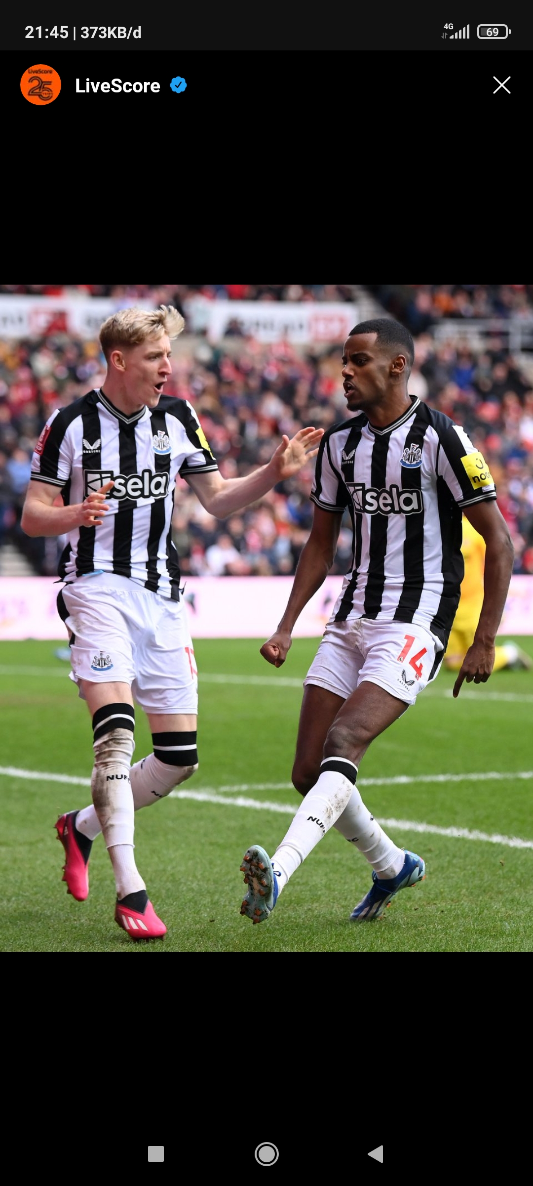 Selebrasi Alexander Isak usai cetak gpl ke gawang Sunderland (NewcastleUnited)