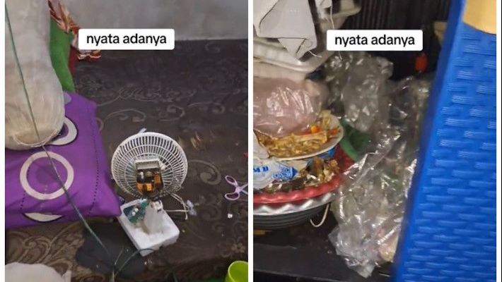 Kamar kos mahasiswi penuh sampah (Dok: TikTok/queenalvaro1613)