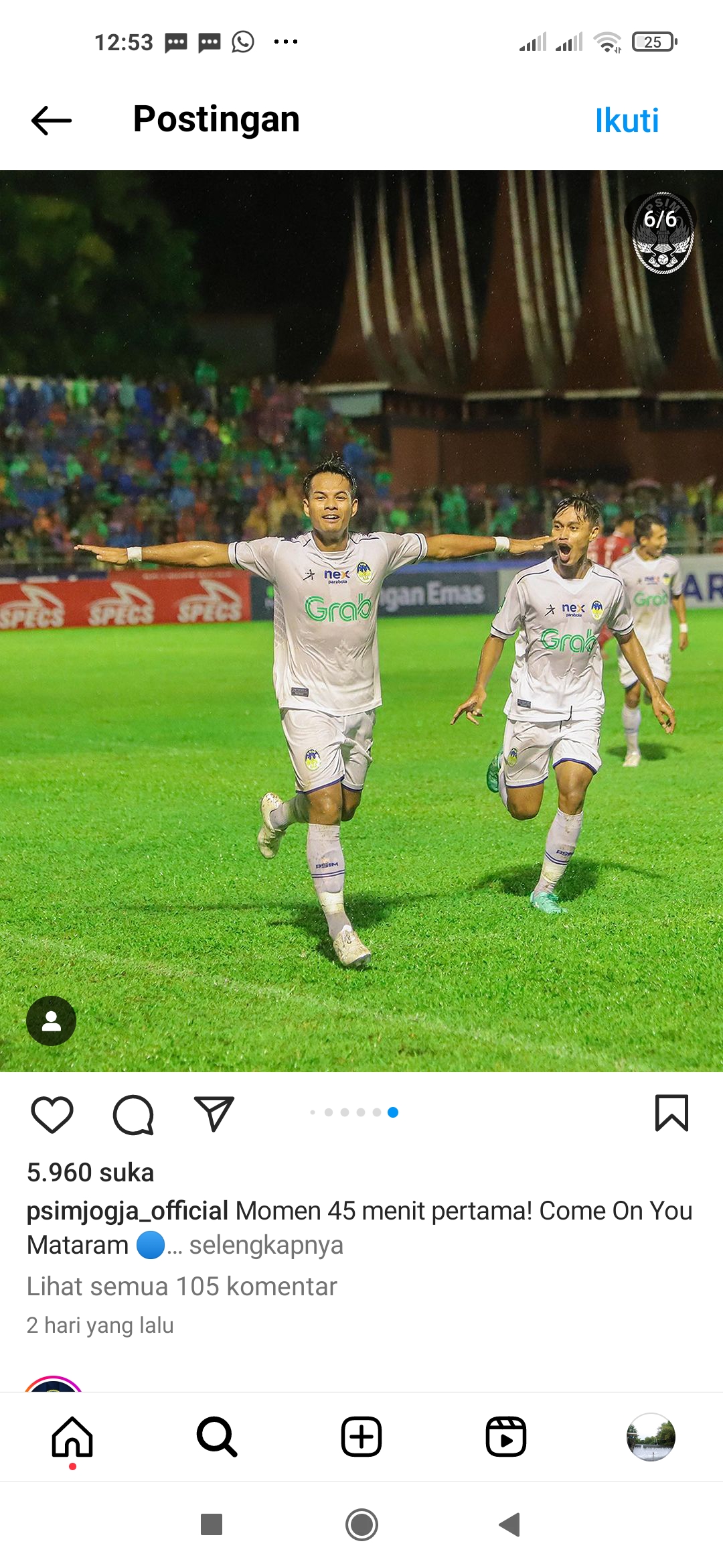 SATU: PSIM Jogja menghadapi Semen Padang FC di Stadion H. Agus Salim, Padang Sumatra Barat, Sabtu (6/1). (Dok PSIM Jogja)
