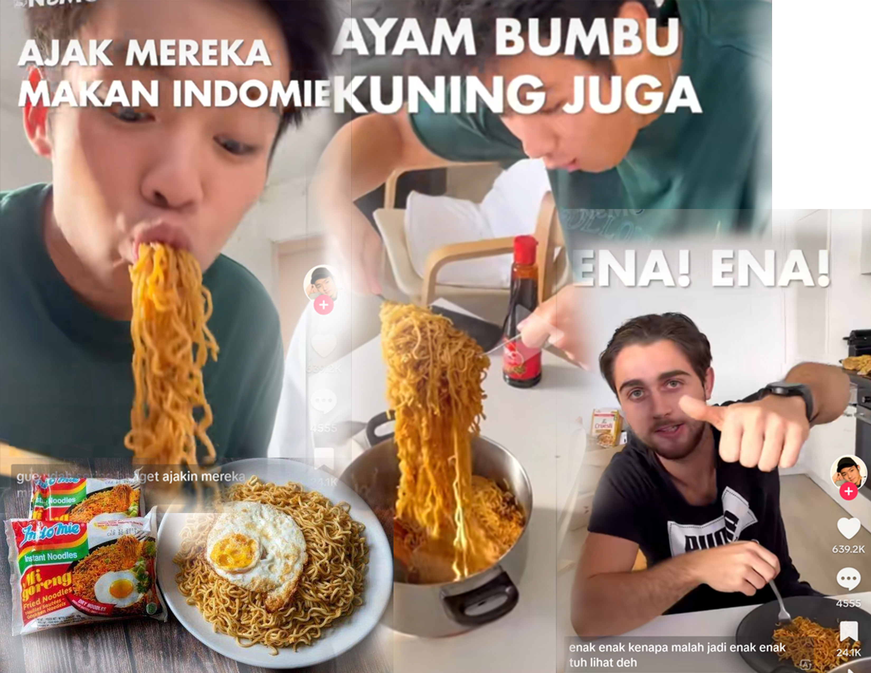 Resep tiktoker Indonesia bagikan resep Indomie, kenalkan makanan brand asli Indonesia pada teman bulenya.