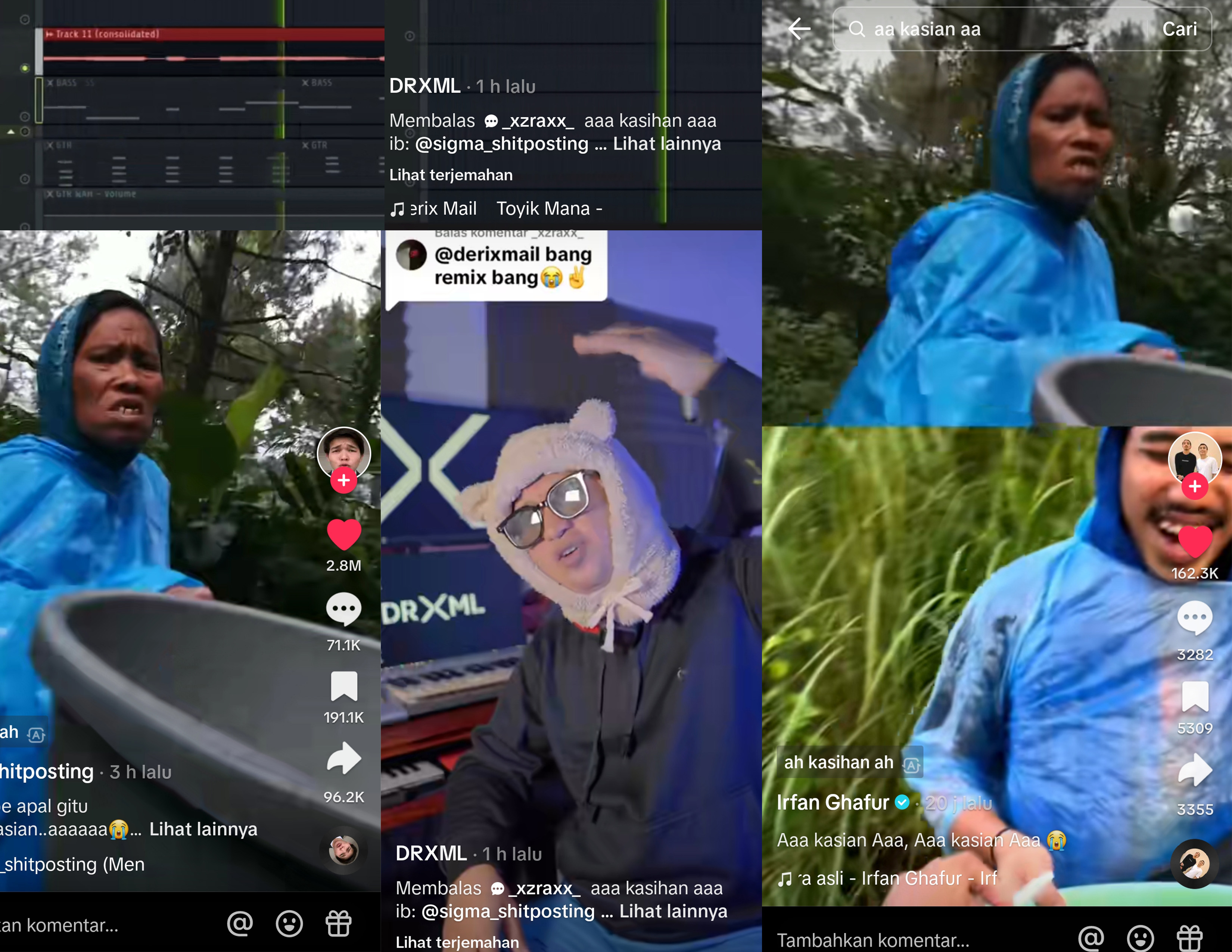 Foto-foto kompilasi video TikTok viral, pengemis minta belas kasian sembari nyanyi...