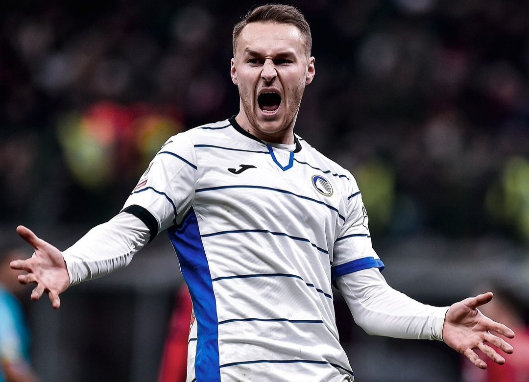 SEMANGAT: selebrasi Teun Koopmeiners usai jebol gawang AC Milan (ig atalantabc)