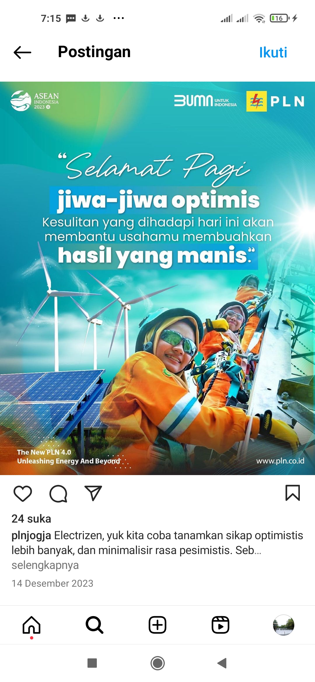 Ilustrasi petugas PLN.