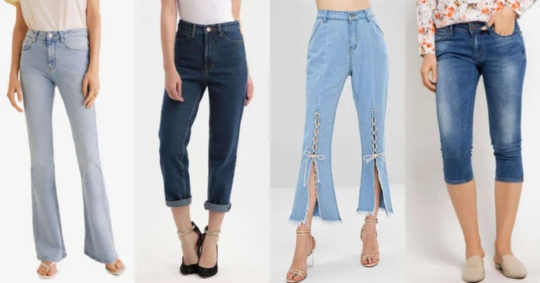 Ilustrasi jenis-jenis jeans.
