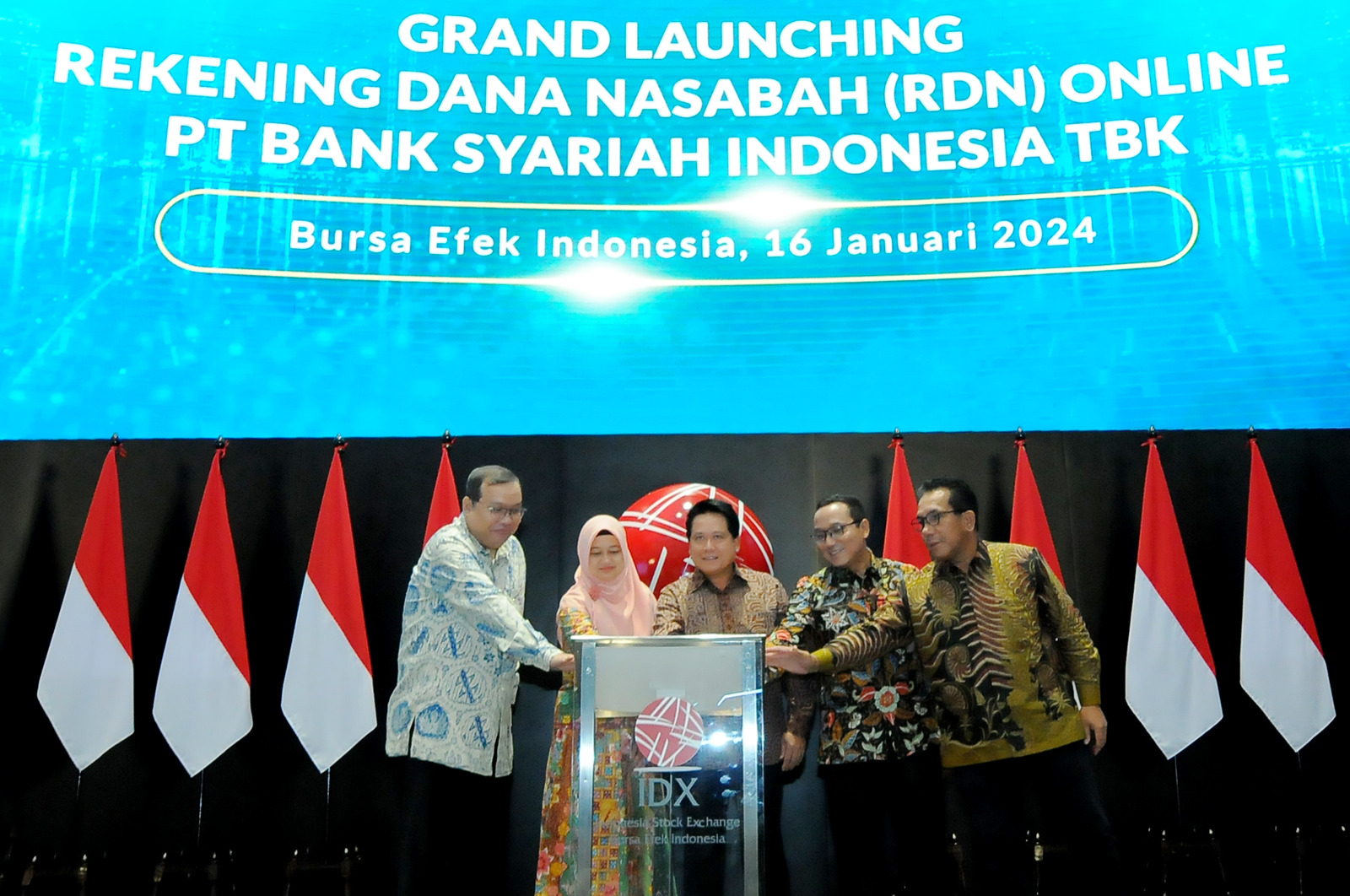 Grand Launching Pembukaan Rekening Dana Nasabah (RDN) Online Bank Syariah Pertama di Bursa Efek Indonesia, Jakarta.