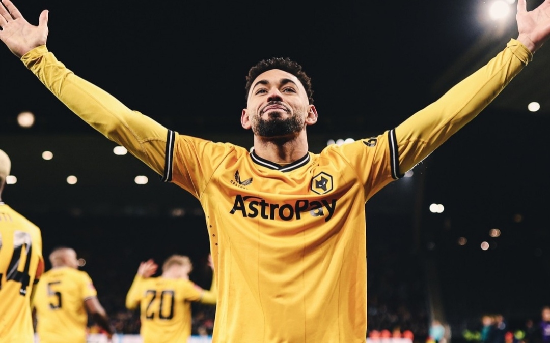 Selebrasi Matheus Cunha usai jebol gawang Brentford melalui penalti di babak perpanjangan waktu (ig wolves)
