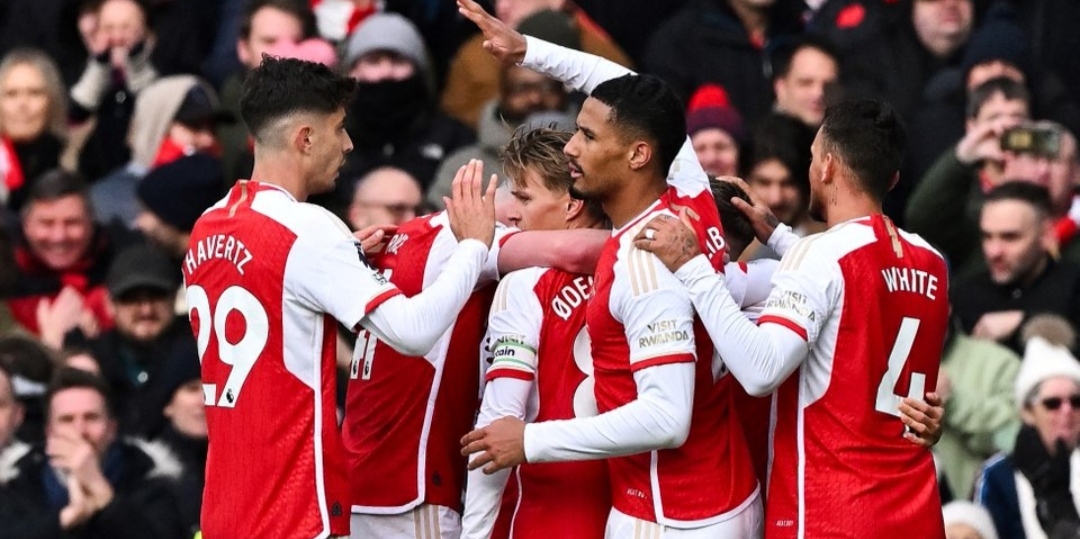 Selebrasi para pemain Arsenal usai jebol gawang Crystal Palace (fantasy premier league)