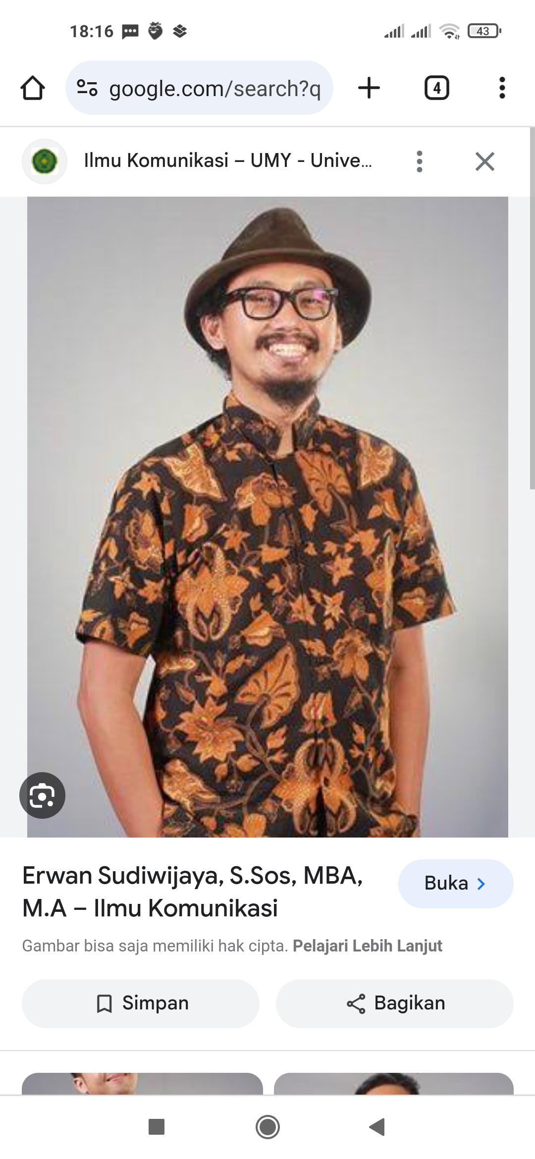 Sekretaris Prodi Ilmu Komunikasi UMY Erwan Sudiwijaya.