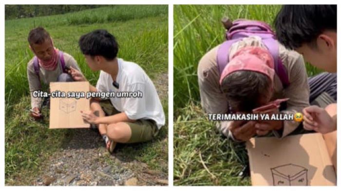 Momen TikToker beri hadiah umroh untuk petani (TikTok @williesalim)