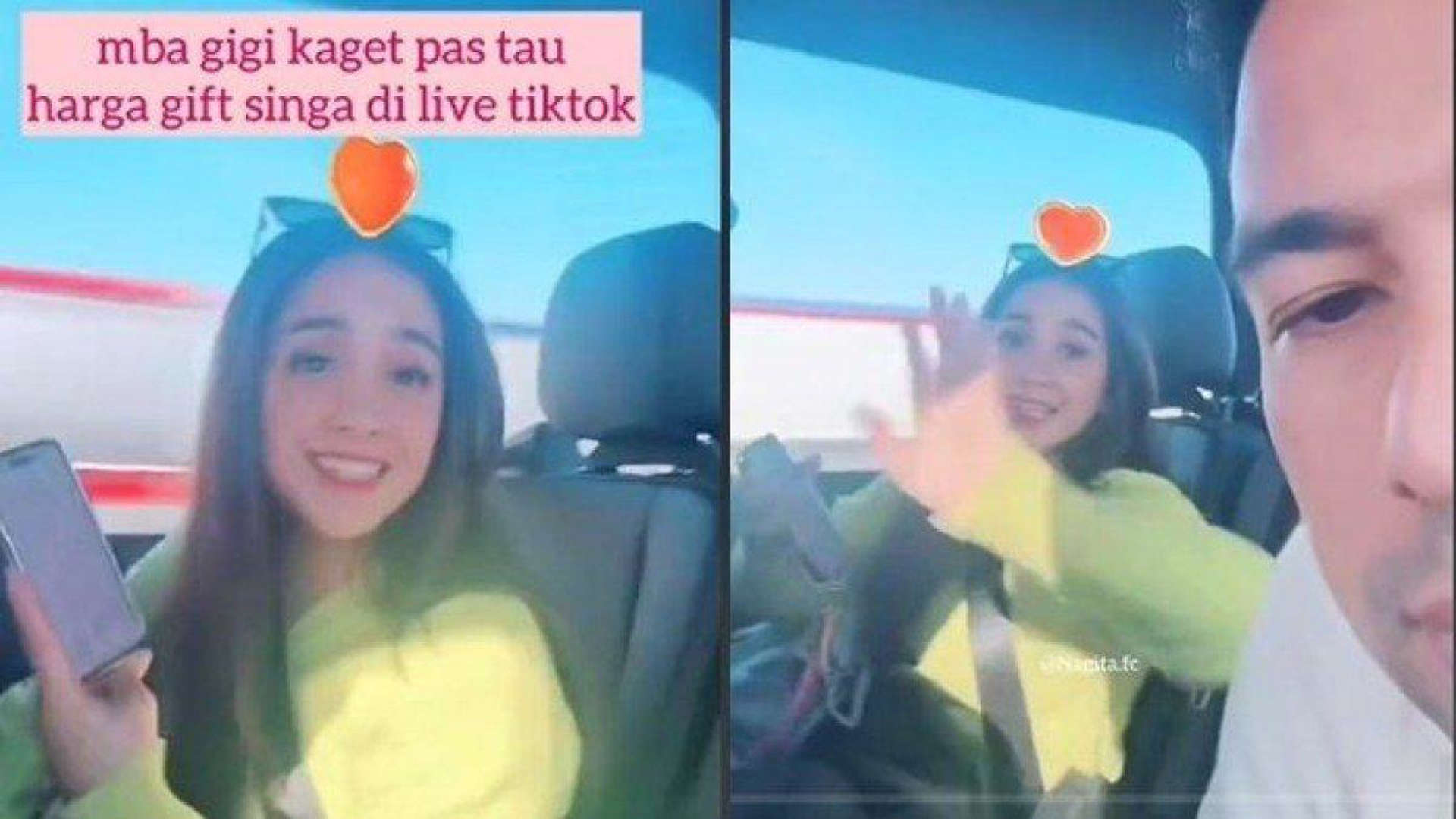 Nagita Slavina dibuat kaget sampai melongo dengan kebaikan penonton yang memberikan gift singa seharga Rp 7 juta. berapa kali memukul Raffi Ahmad (Tiktok/nagita.fc)