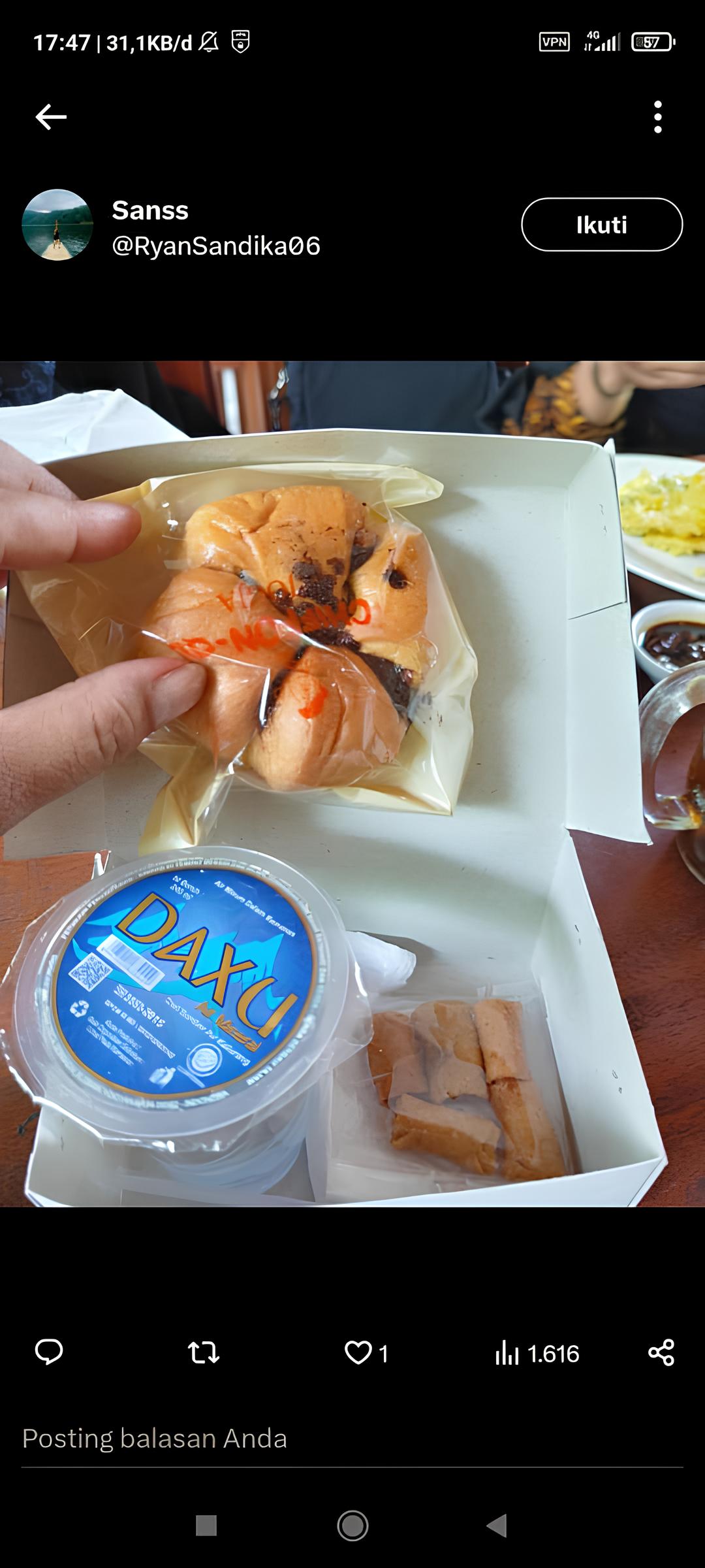 Tampilan snack yang disajikan saat pelantikan KPPS di wilayah Sleman