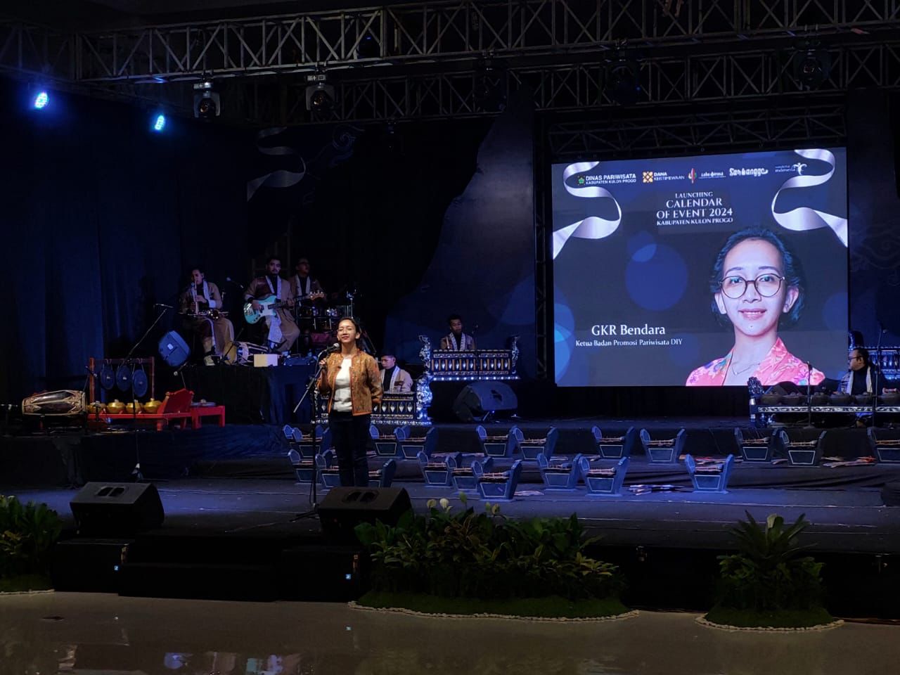 SEMARAK: GKR Bendara saat Launching Calender of Event 2024 Kabupaten Kulon Progo diselenggarakan di Taman Budaya Kulon Porogo (TBK), Kamis (25/1).