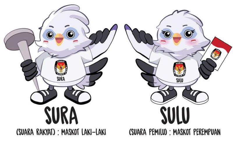 Sura dan Sulu, pasangan Burung Jalak Bali yang jadi maskot Pemilu 2024.