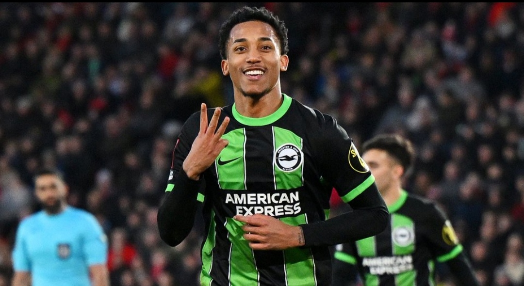 Selebrasi Joao Pedro usai ciptakan hattrick ke gawang Sheffield United (livescore)