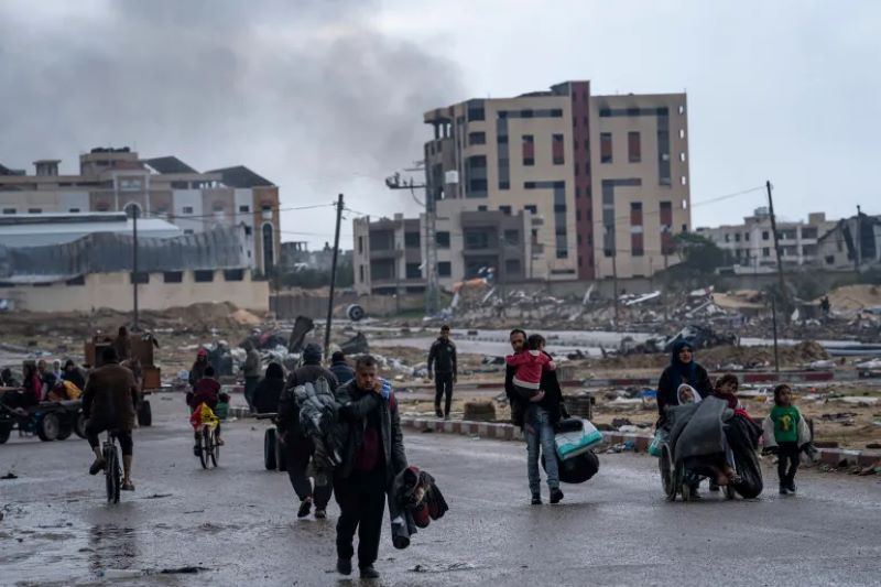 Suasana sekitar kantong Gaza, Palestina. Israel terus melancarkan serangan ke wilayah Gaza sebabkan korban warga Palestina berguguran semakin banyak.