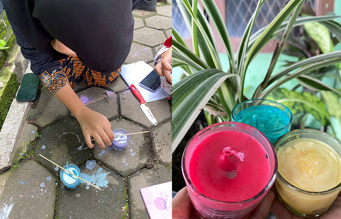 KREATIF: Kegiatan P5 pelajar SMP Muhammadiyah 5 Jogja di lingkungan sekolah kemarin (1/2).SMP Muhammadiyah 5 Jogja