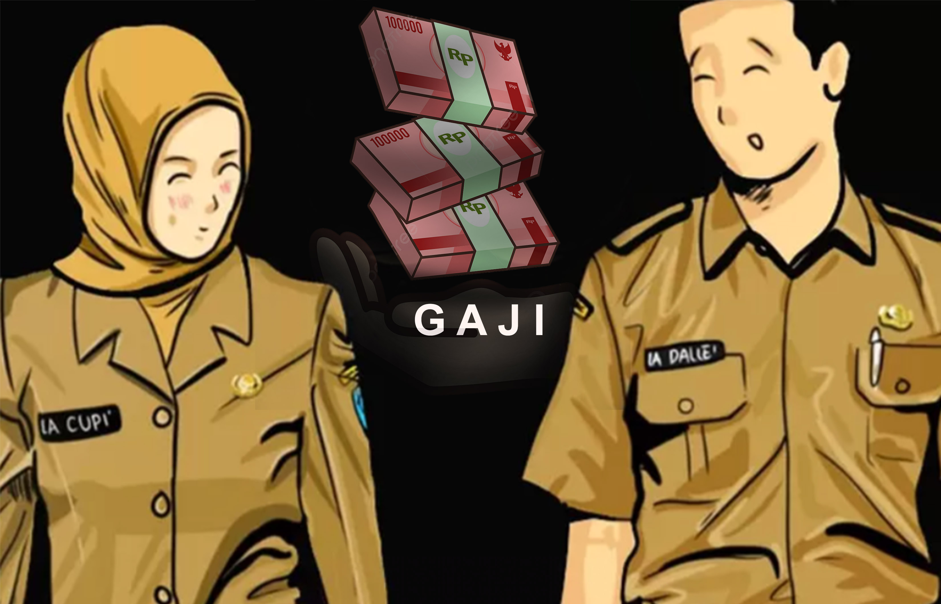Ilustrasi ASN Full Senyum, sebab kenaikan Gaji 2024 cair..
