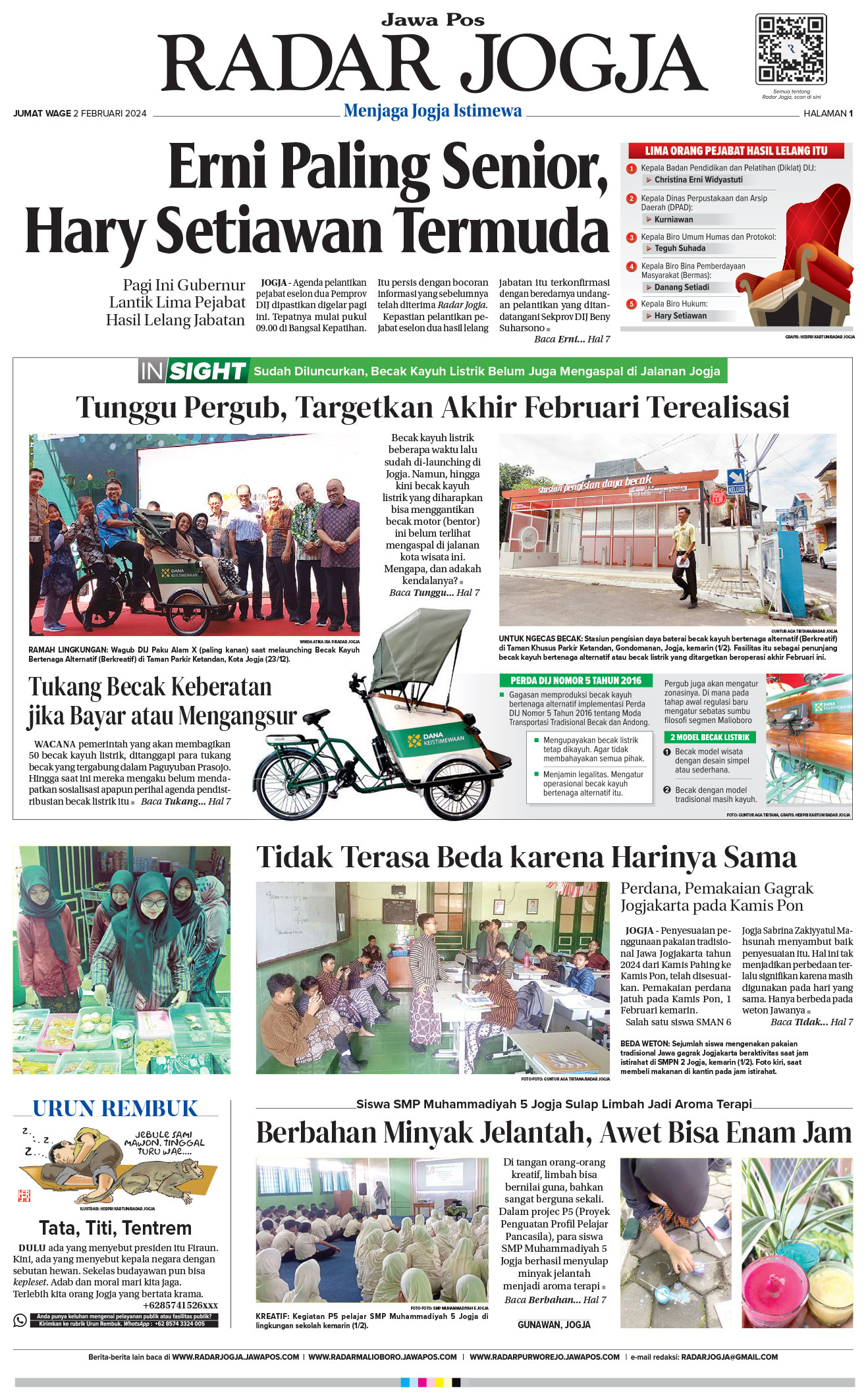 Jawa Pos Radar Jogja edisi Jumat 3 Februari 2024