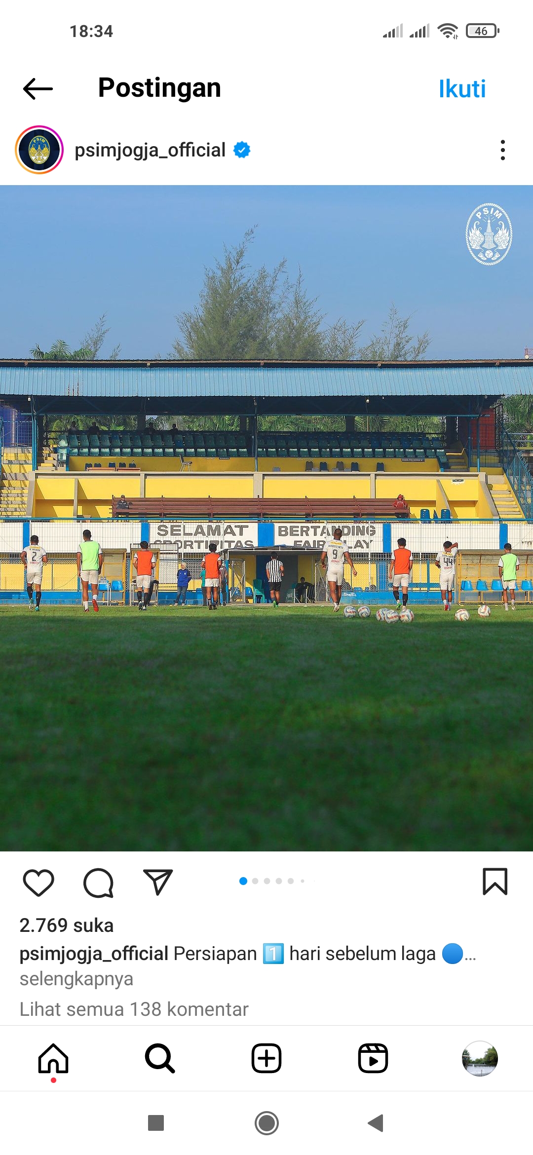 BERSIAP: Pemain PSIM menjajal Stadion Baharoeddin Siregar Lubukpakam, Deliserdang, Sumatera Utara.