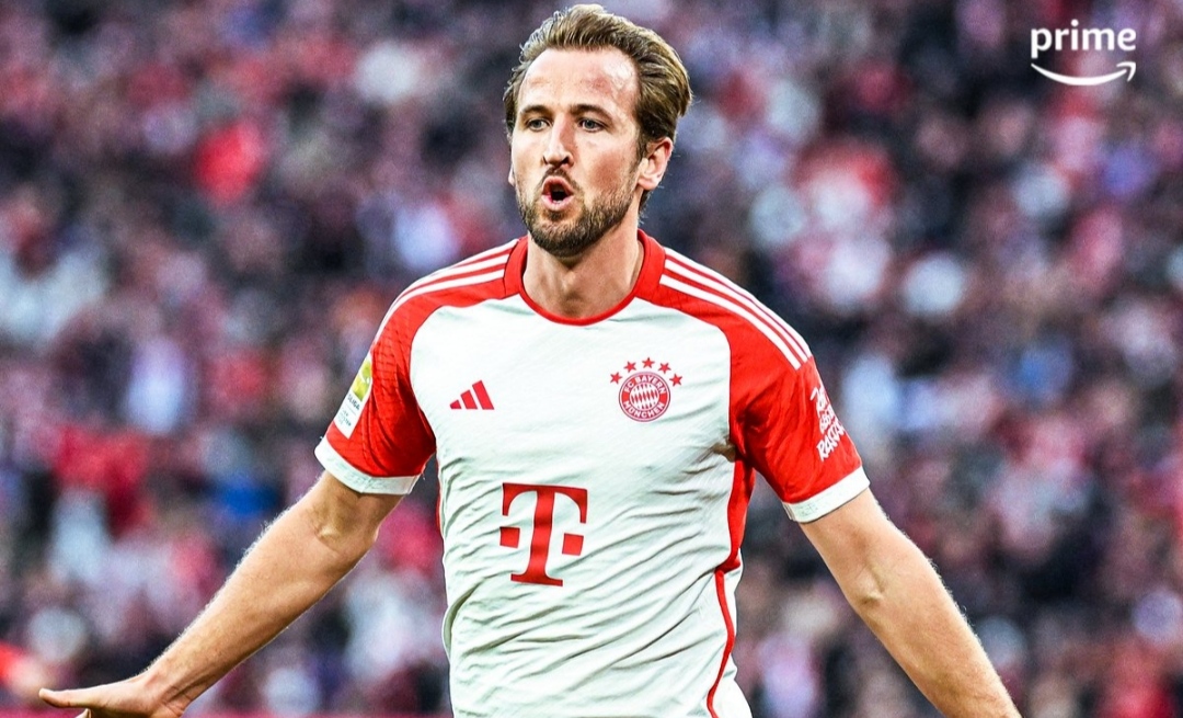 Selebrasi Harry Kane usai jebol gawang Borussia Monchengladbach (amazon prime)