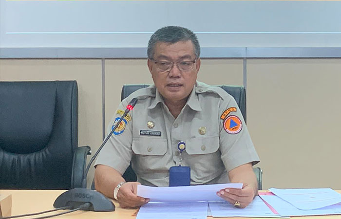Kepala Pelaksana BPBD DIJ Noviar Rahmad di Kantor BPBD DIJ, Selasa (6/2).