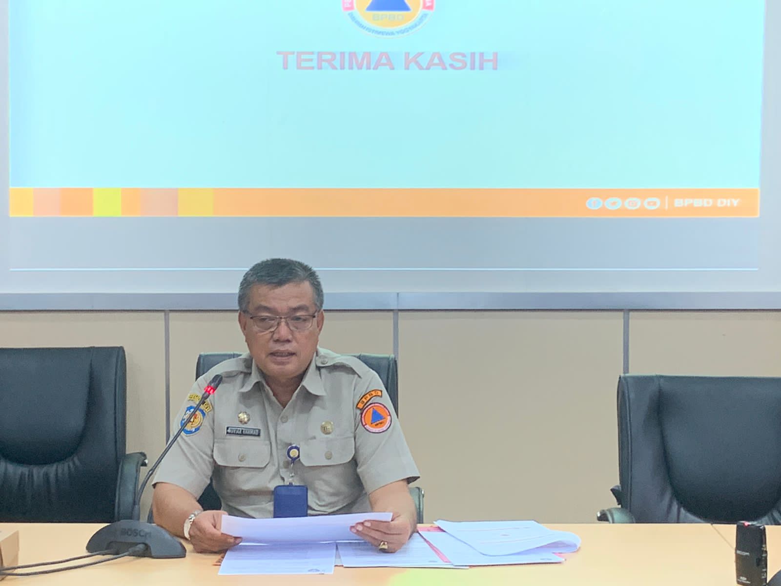 CEPAT: Kepala Pelaksana BPBD DIY Noviar Rahmad di Kantor BPBD DIY Selasa (6/2).
