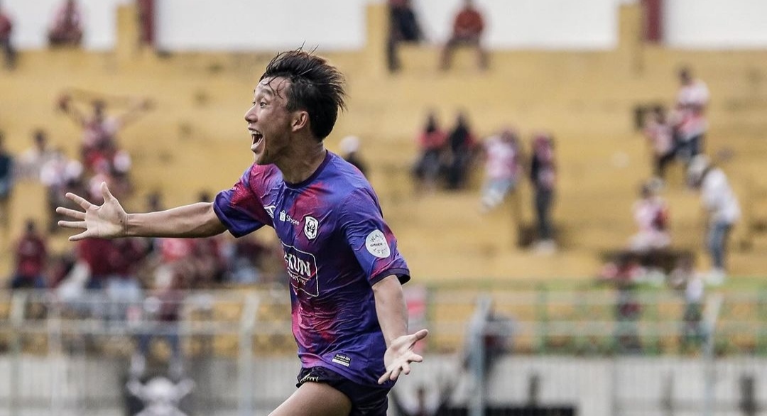 Mitsuru Maruoka rayakan gol yang dicetaknya ke gawang Madura United (ig rans.nusantara)