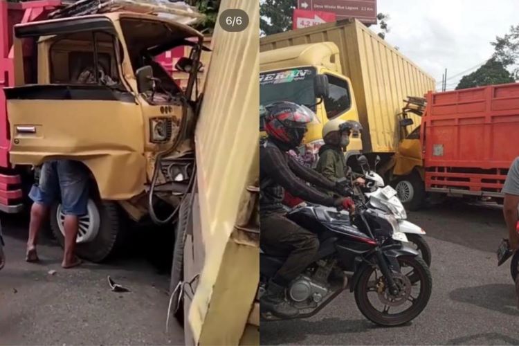 Kecelakaan Dump Truck vs Truk Box di Perempatan Koroulon Bimomartani Ngemplak Sleman, Netizen Berharap Aman Tanpa Korban Jiwa!
