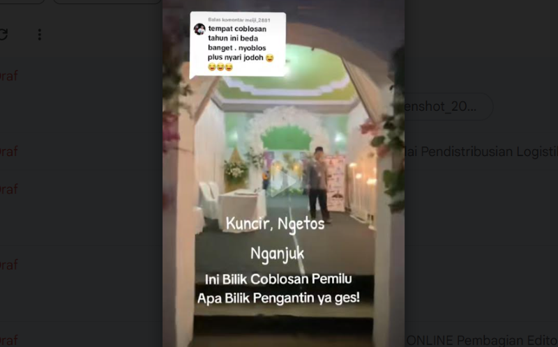 TPS 006 di Desa Kuncir, Ngetos, Nganjuk ini didesain bak pelaminan.