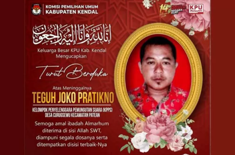 Anggota KPPS ini tewas di TPS Kendal.