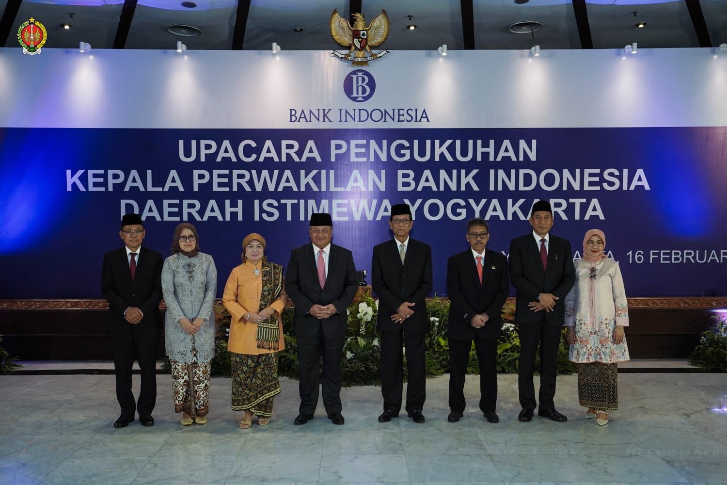 QUICK RESPONSE: Suasana upacara pengukuhan Kepala Perwakilan BI DIY di Bangsal Mataram Kantor Perwakilan BI DIY Jumat (16/2).