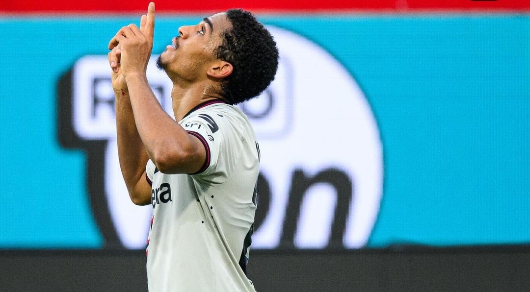 Selebrasi Amine Adli usai jebol gawang FC Heidenheim (ig bayer04fussball)