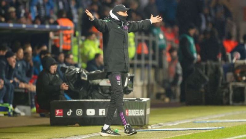 Thomas Tuchel sedikit frustasi di sisi luar lapangan usai Bayern Munich dikalahkan VfL Bochum (getty)