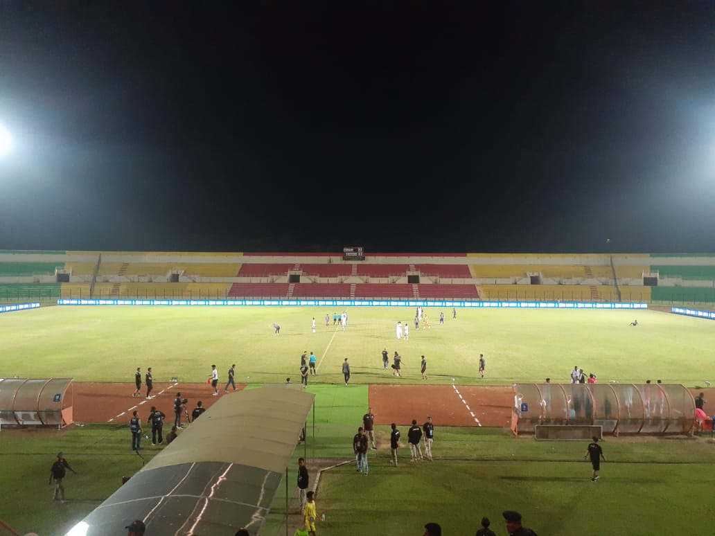SEMBILAN: RANS FC harus rela kalah 2-3 dengan Arema FC di Stadion Sultan Agung (SSA) Bantul, Kamis (22/2) malam.