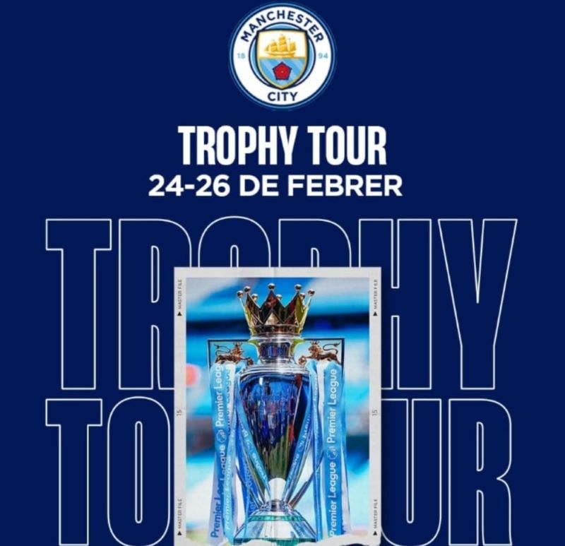 Manchester City pinjamkan tropi treble ke Girona dalam agenda tropi tour