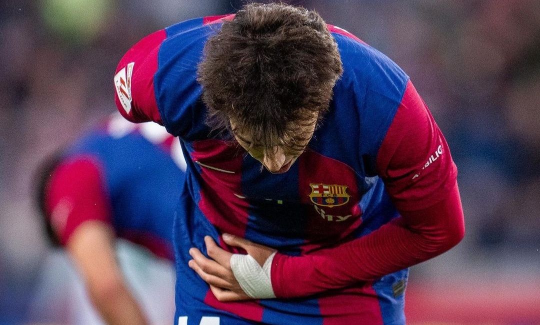 MENUNDUK: Selebrasi Joao Felix usai bawa Barcelona unggul 2-0 atas Getafe (ig fcbarcelona)