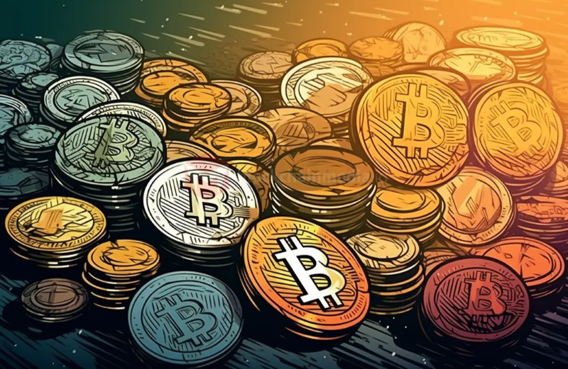 Ilustrasi mata uang Bitcoin. Merupakan mata uang kripto pertama dan masih paling umum diperdagangkan.