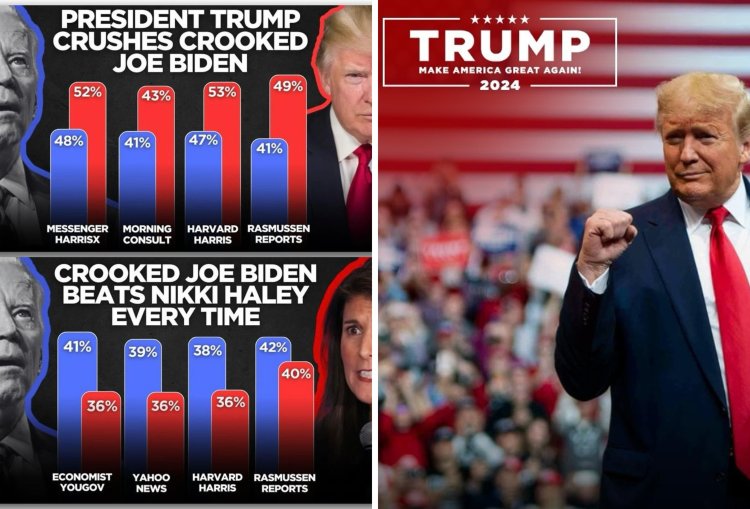 Survei Pemilu AS Terbaru, Trump Ungguli Joe Biden di Pilpres 2024. Gambar : Kolase Instagram/ realdonaldtrump